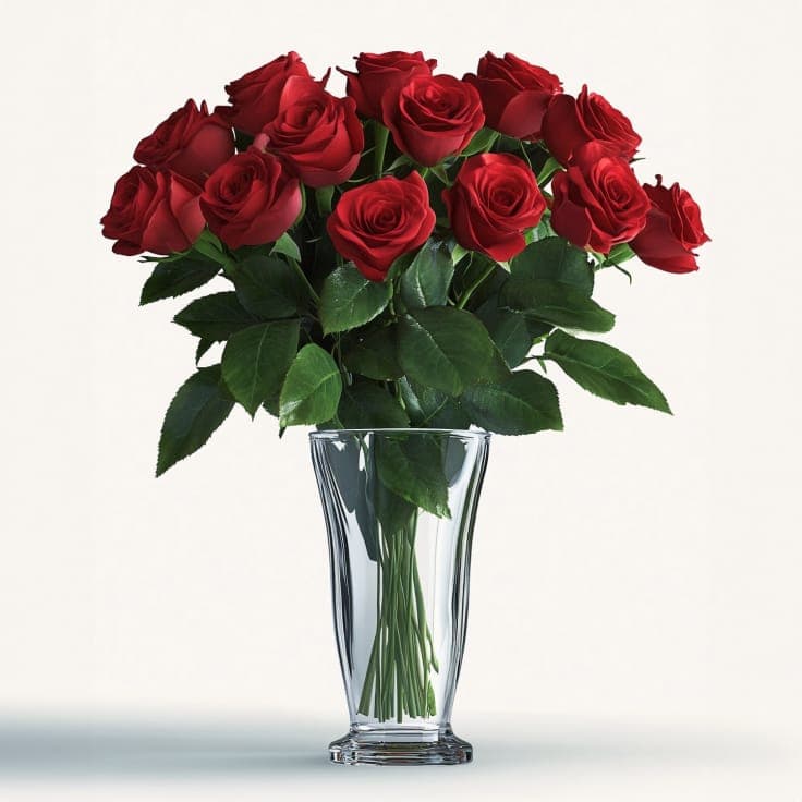 Twelve perfect roses