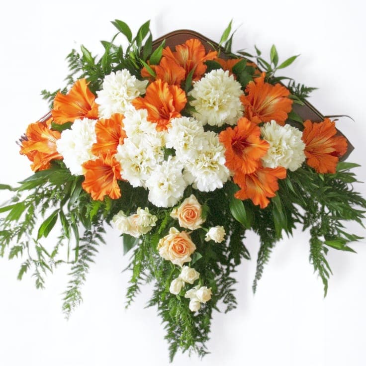 Vibrant Blooms Casket Cover
