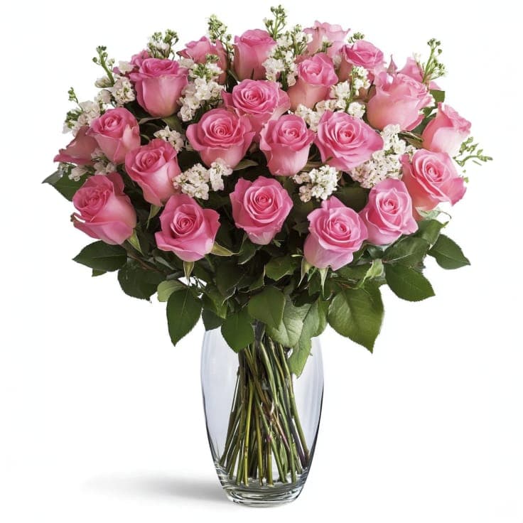 24 Pink Roses
