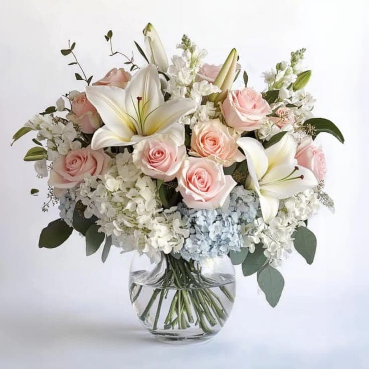 Precious Pink and Ivory Roses