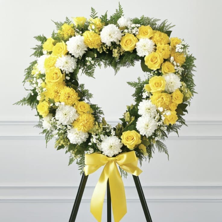 Yellow Rose Sympathy Wreath