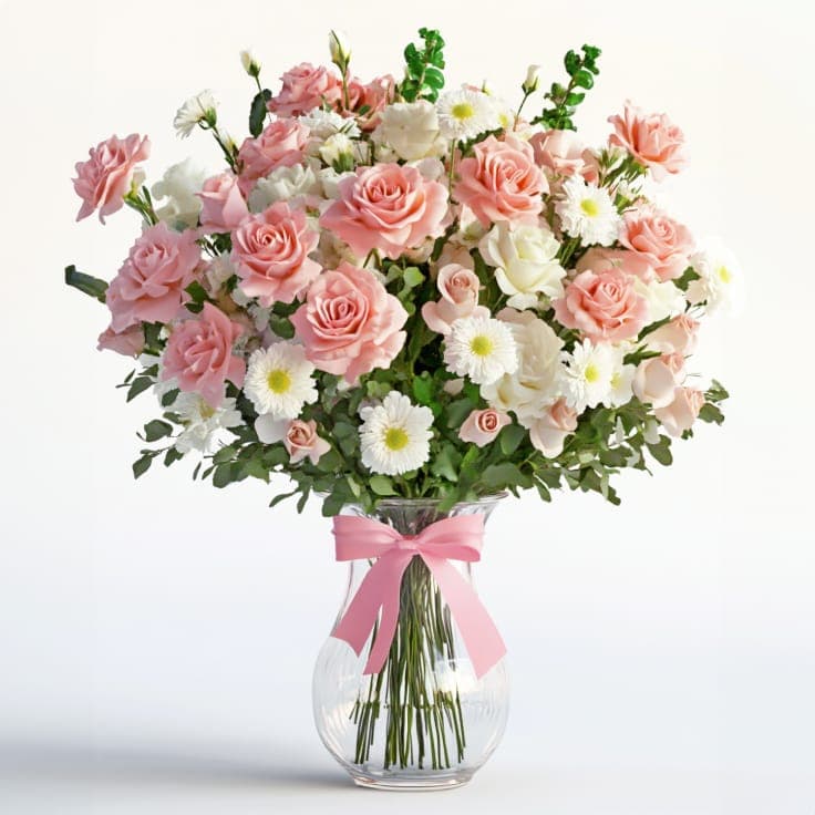 Sugar Spun Shimmering Glass Vase