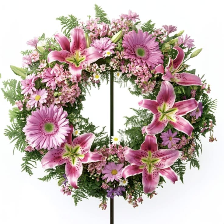 Lily and Daisy Remembrance Wreath