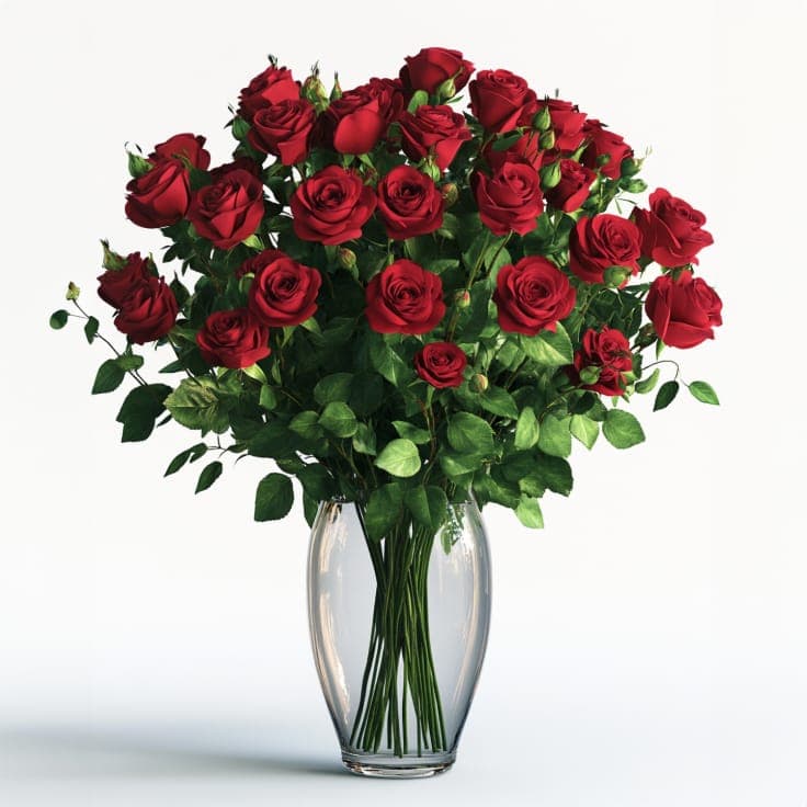 Two dozen fresh red roses