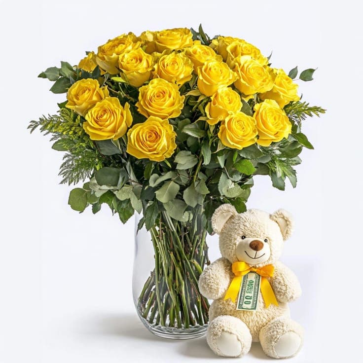 Bear and Roses