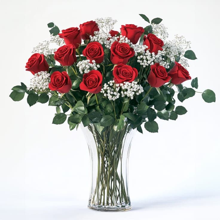 2 Dozen Long Stem Red Roses