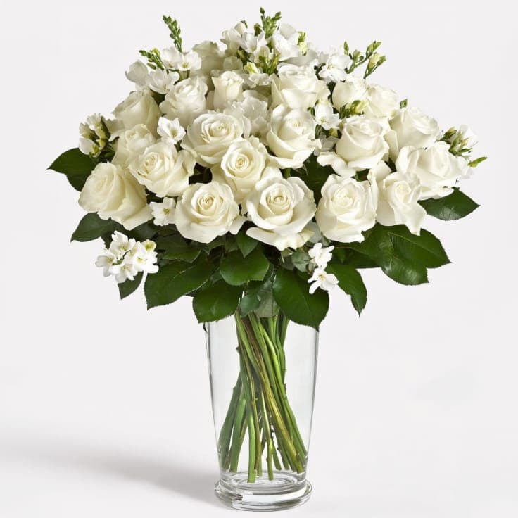 All White Shimmering Blossoms