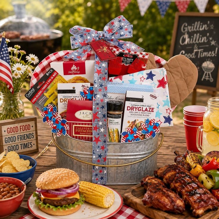 Grillin and Chillin BBQ Gift Basket for Summer