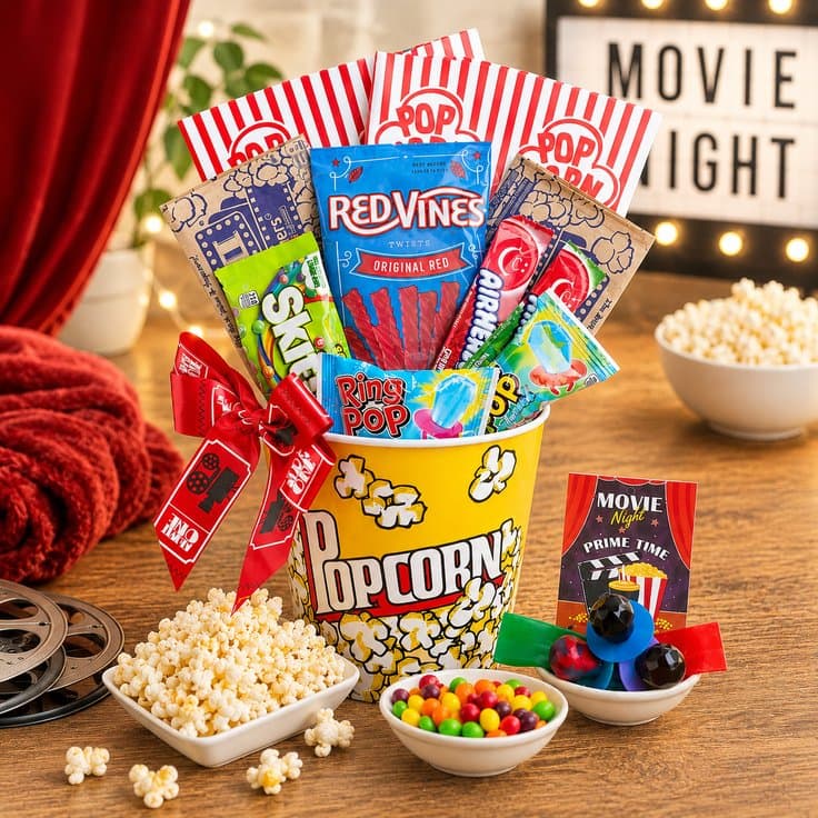 Pop-ular Movie Night Gift Basket