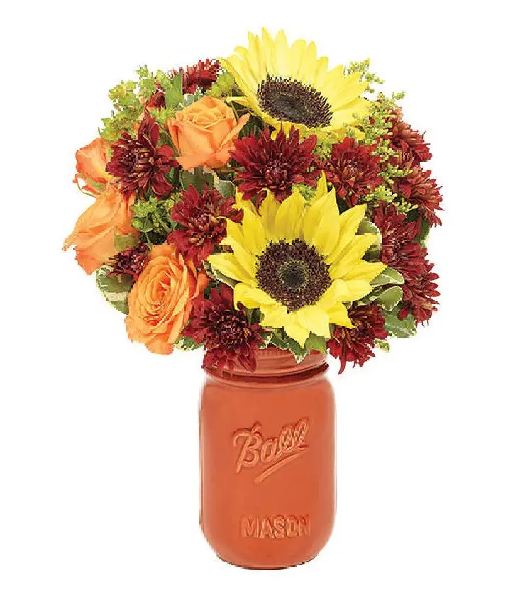 Harvest Bouquet in Mason Jar