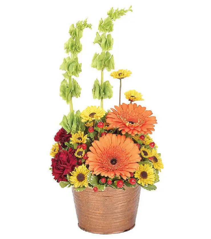 Fall Splender Bouquet in Copper Tin