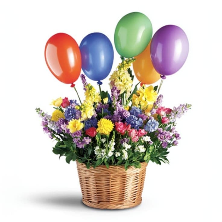 Brilliant Basket of Balloons